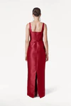 Savoy Bridesmaid Dress in Dark Cherry Satin Twill by TH&TH