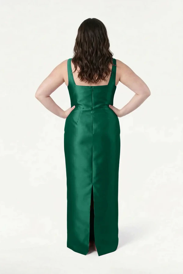 Savoy Bridesmaid Dress in Forest Green Satin Twill by TH&TH Savoy Bridesmaid Dress in Forest Green Satin Twill by TH&TH