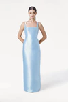 Savoy Bridesmaid Dress in Frosted Blue Satin Twill by TH&TH