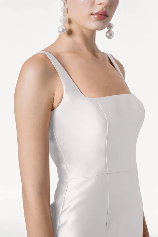 Savoy Bridesmaid Dress in Ivory Satin Twill by TH&TH Savoy Bridesmaid Dress in Ivory Satin Twill by TH&TH