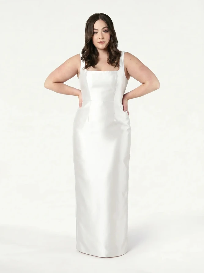 Savoy Bridesmaid Dress in Ivory Satin Twill by TH&TH Savoy Bridesmaid Dress in Ivory Satin Twill by TH&TH