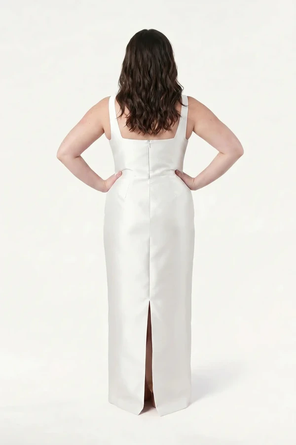 Savoy Bridesmaid Dress in Ivory Satin Twill by TH&TH Savoy Bridesmaid Dress in Ivory Satin Twill by TH&TH