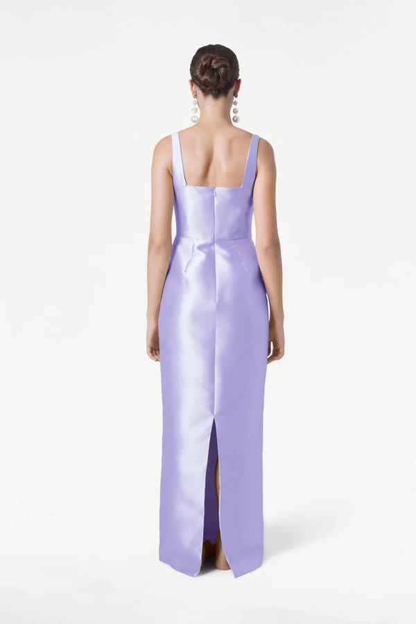 Savoy Bridesmaid Dress in Lilac Mist Satin Twill by TH&TH Savoy Bridesmaid Dress in Lilac Mist Satin Twill by TH&TH