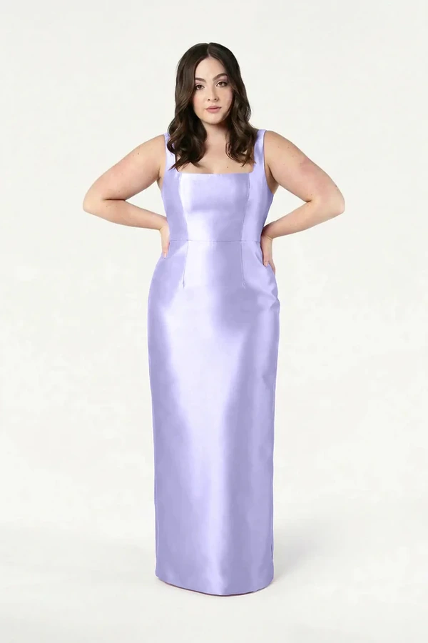 Savoy Bridesmaid Dress in Lilac Mist Satin Twill by TH&TH Savoy Bridesmaid Dress in Lilac Mist Satin Twill by TH&TH