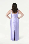 Savoy Bridesmaid Dress in Lilac Mist Satin Twill by TH&TH