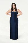 Savoy Bridesmaid Dress in Navy Satin Twill by TH&TH