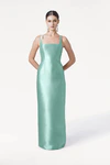 Savoy Bridesmaid Dress in Seafoam Satin Twill by TH&TH