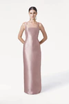 Savoy Bridesmaid Dress in Smoked Blush Satin Twill by TH&TH