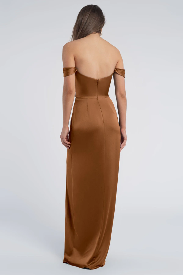 Sawyer Bronze Gold bridesmaid dress by Jenny Yoo — back Sawyer Bronze Gold bridesmaid dress by Jenny Yoo — back