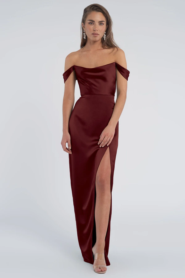 Sawyer Dark Berry Burgundy bridesmaid dress by Jenny Yoo — front Sawyer Dark Berry Burgundy bridesmaid dress by Jenny Yoo — front