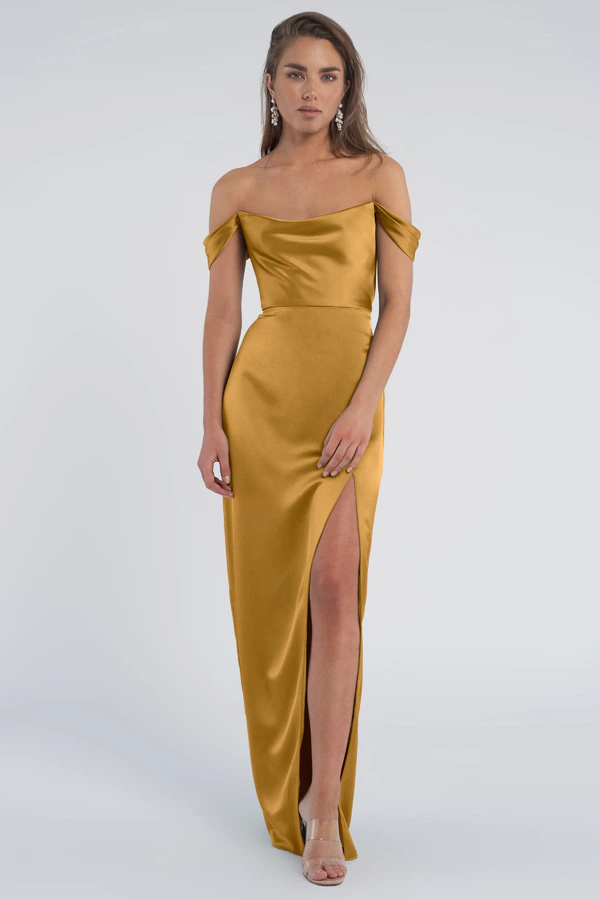 Sawyer Marigold Gold bridesmaid dress by Jenny Yoo — front Sawyer Marigold Gold bridesmaid dress by Jenny Yoo — front