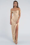 Sawyer Pale Gold Champagne bridesmaid dress by Jenny Yoo — front
