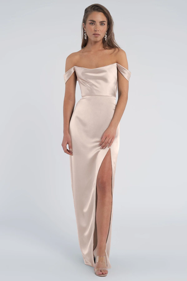 Sawyer Prosecco Champagne bridesmaid dress by Jenny Yoo — front Sawyer Prosecco Champagne bridesmaid dress by Jenny Yoo — front
