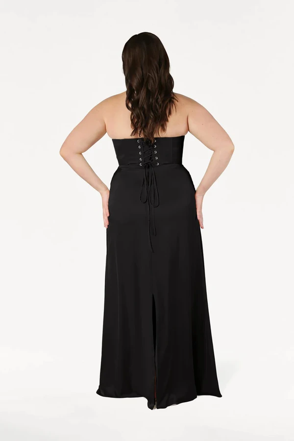 Selena Black Bridesmaid Dress by TH&TH curve-back Selena Black Bridesmaid Dress by TH&TH curve-back