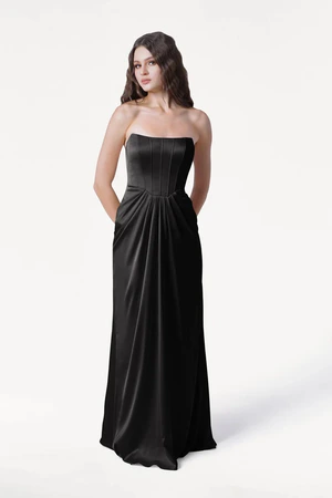 Selena Black Bridesmaid Dress by TH&TH front