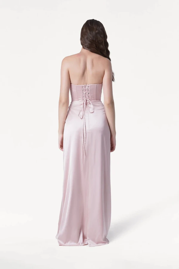 Selena Blush Pink Bridesmaid Dress by TH&TH back Selena Blush Pink Bridesmaid Dress by TH&TH back