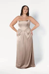Selena Champagne Sky Bridesmaid Dress by TH&TH curve-front