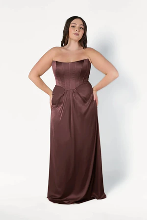 Selena Chocolate Brown Bridesmaid Dress by TH&TH front