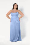 Selena Dusty Blue Bridesmaid Dress by TH&TH curve-front