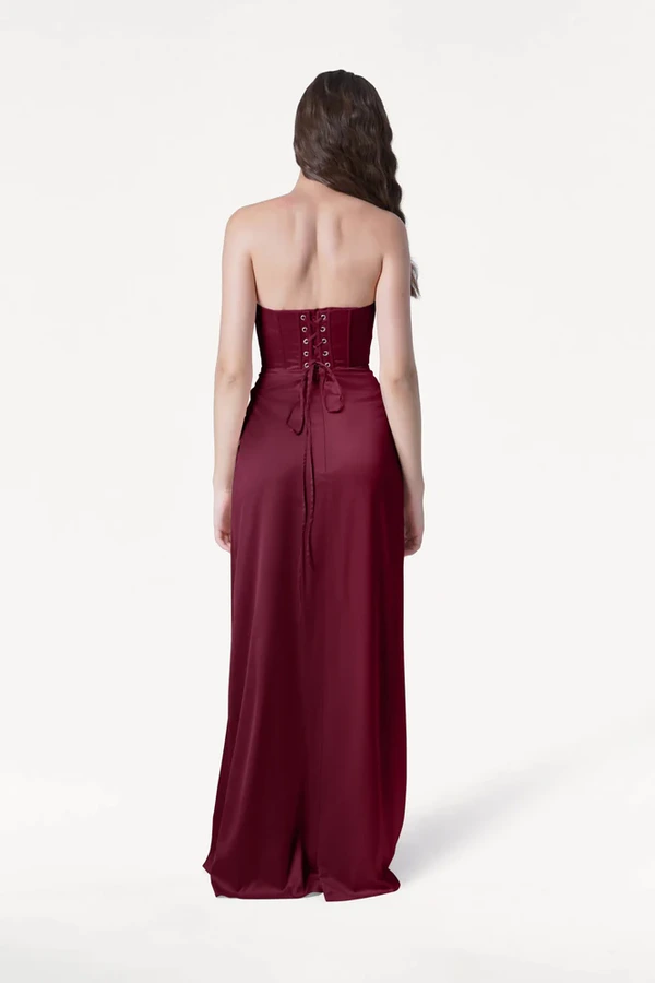 Selena Merlot Bridesmaid Dress by TH&TH back Selena Merlot Bridesmaid Dress by TH&TH back