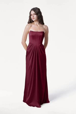 Selena Merlot Bridesmaid Dress by TH&TH front