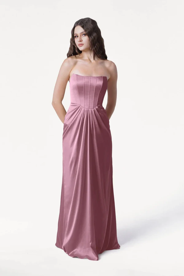 Selena Rose Pink Bridesmaid Dress by TH&TH front Selena Rose Pink Bridesmaid Dress by TH&TH front
