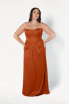 Selena Terracotta Bridesmaid Dress by TH&TH curve-front