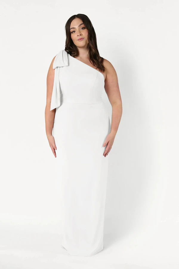 Valentina Neutral Bridesmaid Dress by TH&TH – Curve Front Valentina Neutral Bridesmaid Dress by TH&TH – Curve Front