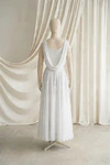 Athena junior bridesmaid dress by TH&TH in Ivory, full-length back view