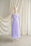 Athena junior bridesmaid dress by TH&TH in Lilac Mist, full-length front view