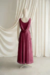 Athena junior bridesmaid dress by TH&TH in Merlot, full-length back view