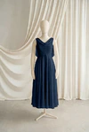 Athena junior bridesmaid dress by TH&TH in Navy, full-length front view