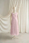 Athena junior bridesmaid dress by TH&TH in Smoked Blush chiffon, full-length front view