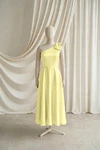 Mara junior bridesmaid dress by TH&TH in Limoncello, full-length front view