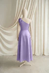 Mara junior bridesmaid dress by TH&TH in Violet, full-length back view