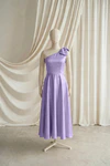 Mara junior bridesmaid dress by TH&TH in Violet, full-length front view