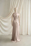 Nala junior bridesmaid dress by TH&TH in Champagne Sky, full-length back view