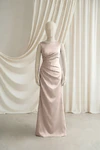 Nala junior bridesmaid dress by TH&TH in Champagne Sky, full-length front view