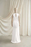 Nala junior bridesmaid dress by TH&TH in Ivory, full-length back view