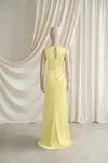 Nala junior bridesmaid dress by TH&TH in Limoncello, full-length back view