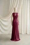 Nala junior bridesmaid dress by TH&TH in Merlot, full-length back view