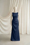 Nala junior bridesmaid dress by TH&TH in Navy, full-length front view