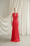 Nala junior bridesmaid dress by TH&TH in Ruby, full-length back view