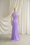 Nala junior bridesmaid dress by TH&TH in Violet, full-length back view
