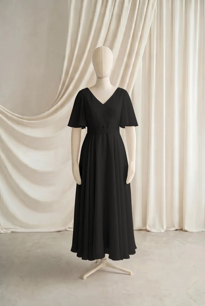 Phoebe Black Junior Bridesmaid Dress by TH&TH
