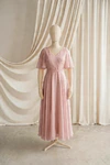 Phoebe junior bridesmaid dress by TH&TH in Blush Pink, full-length front view