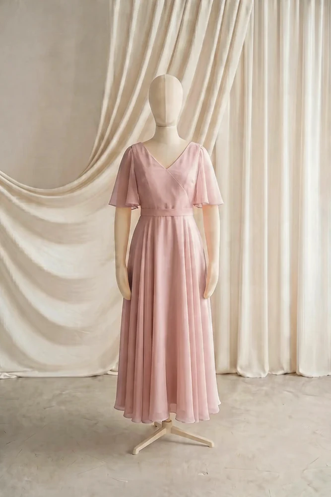 Phoebe Pink Junior Bridesmaid Dress by TH&TH
