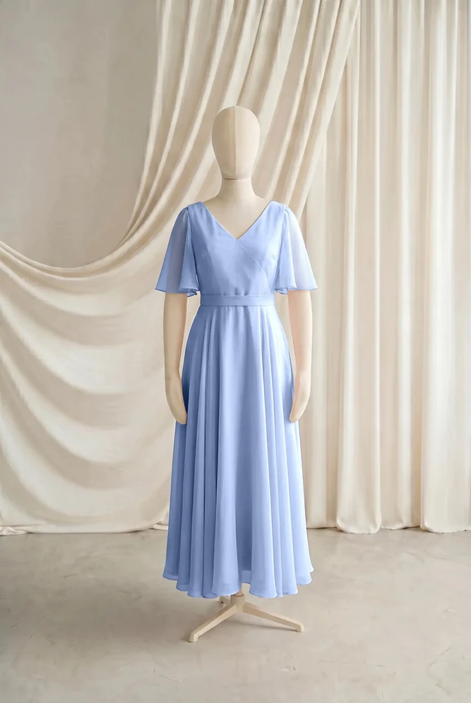Phoebe Blue Junior Bridesmaid Dress by TH&TH