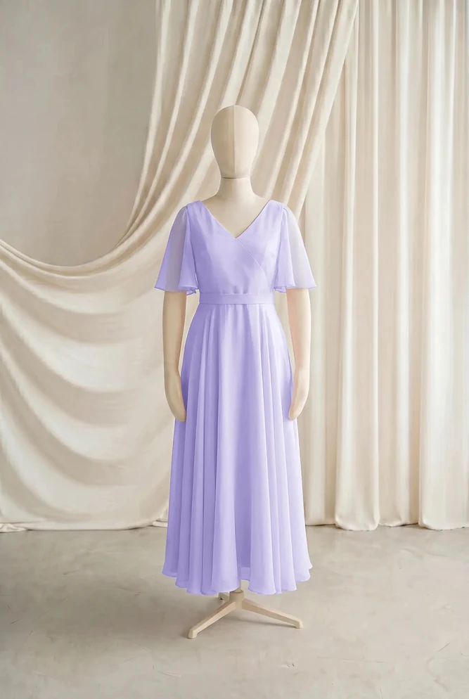 Phoebe Purple Junior Bridesmaid Dress by TH&TH