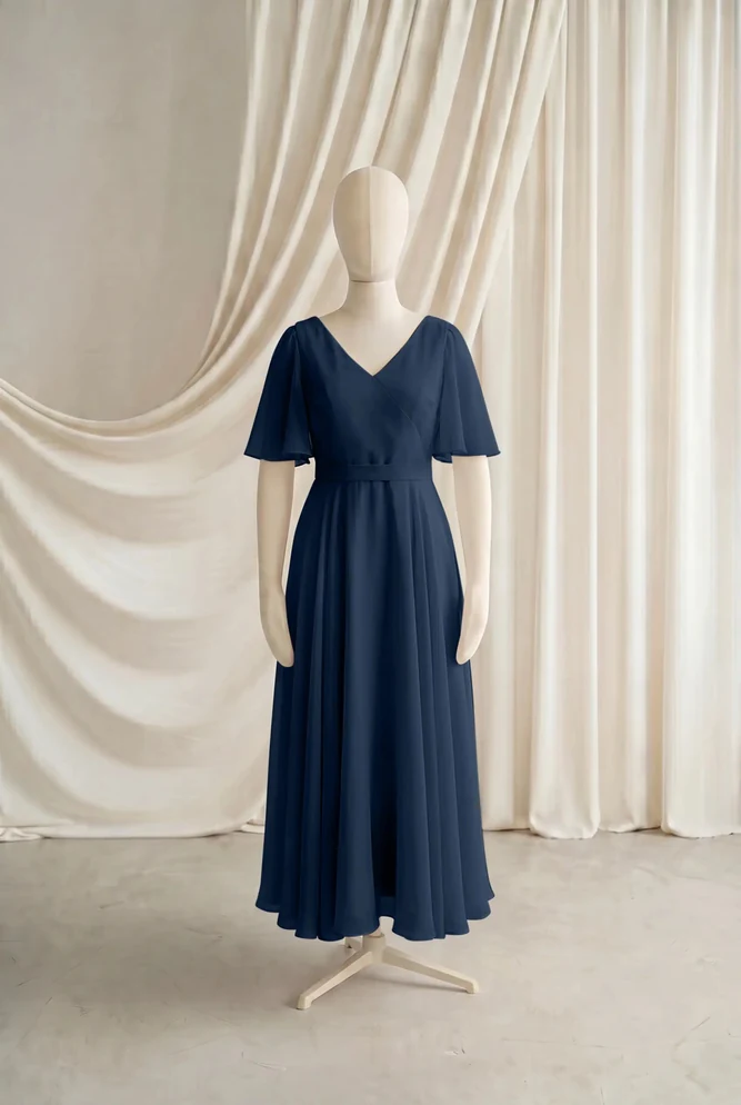 Phoebe Navy Junior Bridesmaid Dress by TH&TH